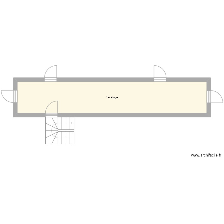 escalier dubois. Plan de 1 pièce et 26 m2