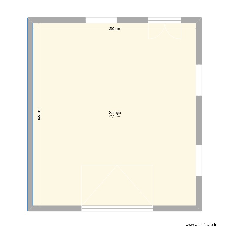 garage atelier. Plan de 1 pièce et 72 m2