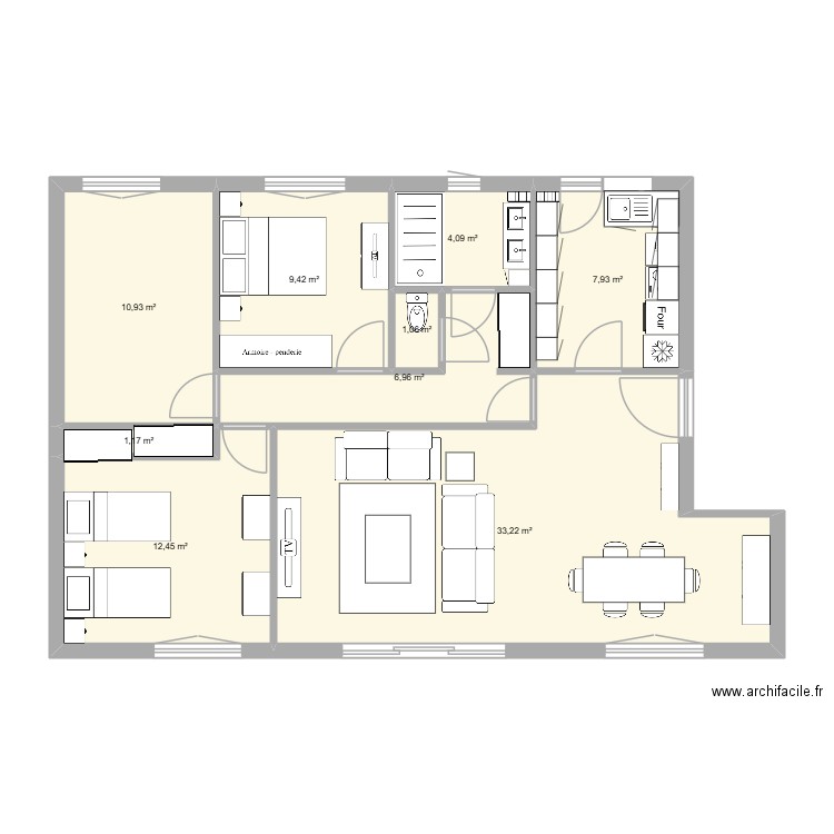 jimmy rénové. Plan de 9 pièces et 87 m2