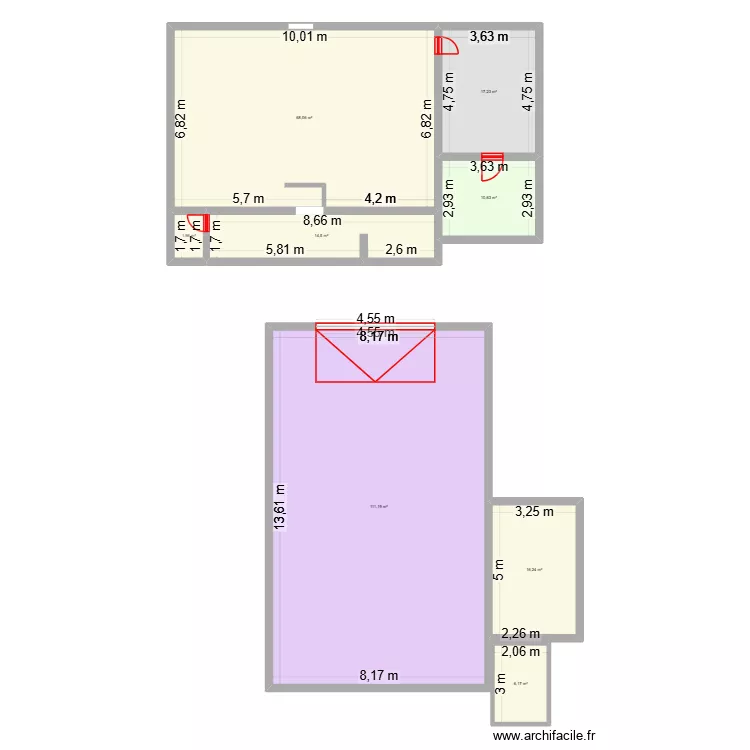 2B m&eacute;dical. Plan de 8 pièces et 246 m²