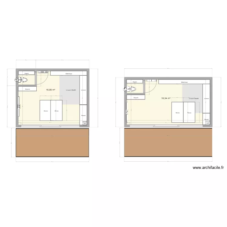 Bureau champ. Plan de 