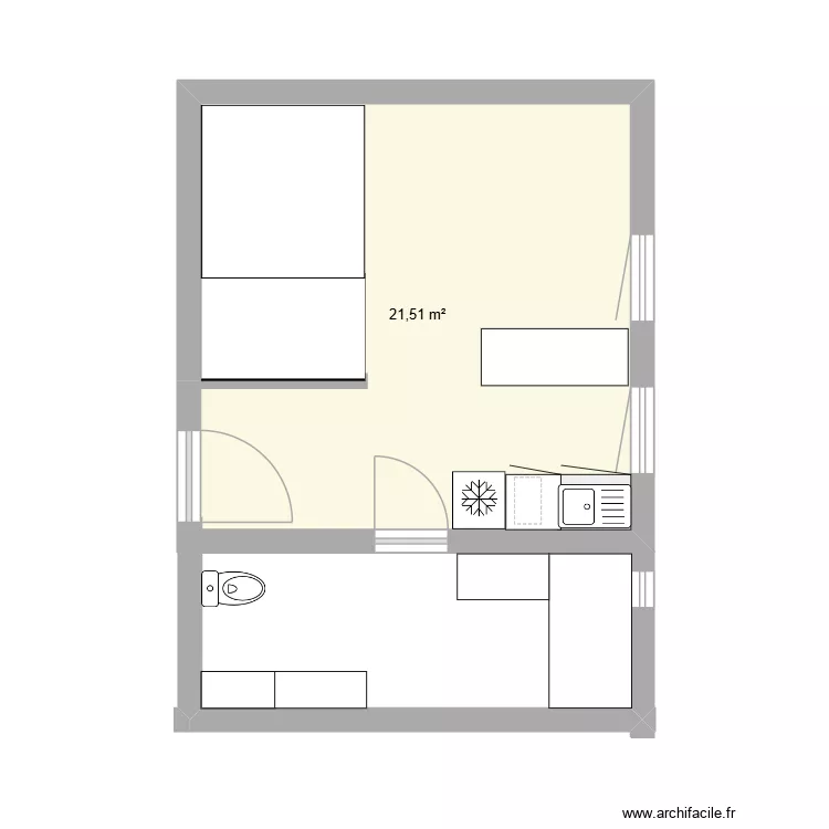 STEPHANIE PLAN APPART. Plan de 1  et 22 m²