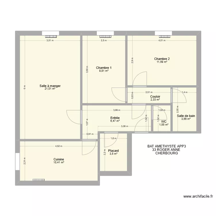 BAT AMETHYSTE APP3. Plan de 