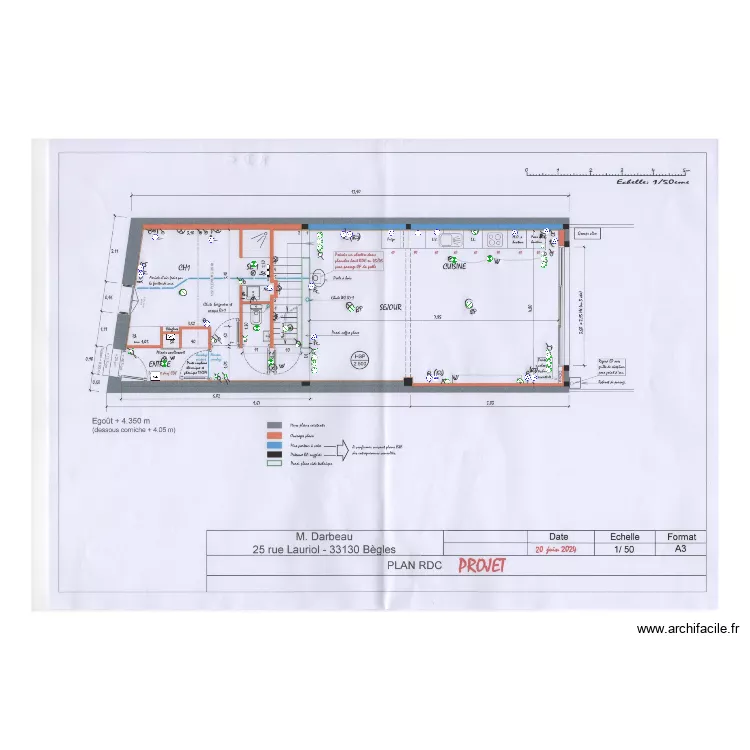 darbeau rdc. Plan de 