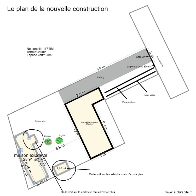 RENAS. Plan de 3 pièces et 91 m2
