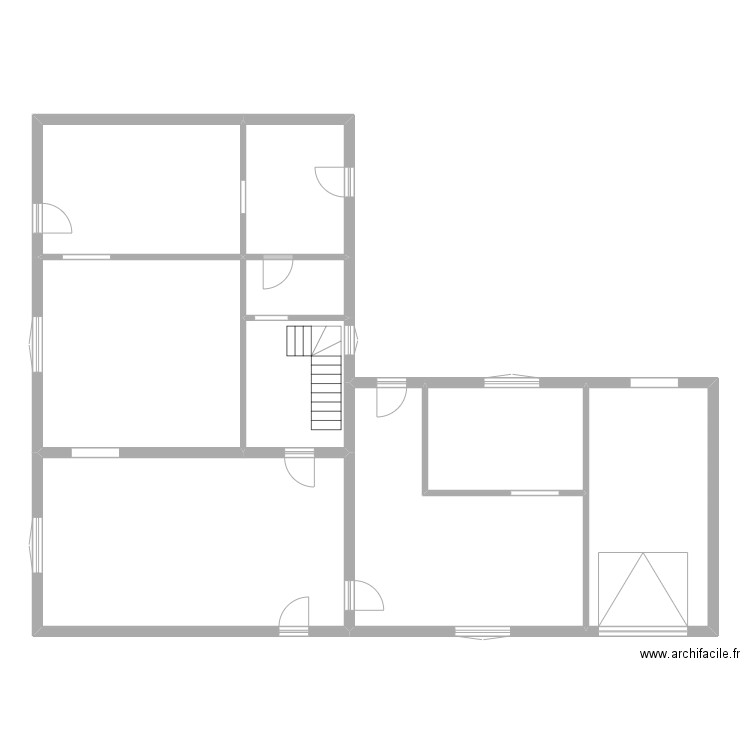 terrien rdc. Plan de 9 pièces et 166 m2