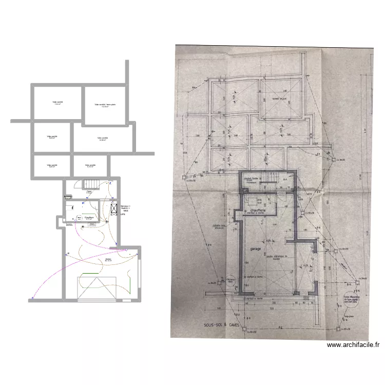 Maison papy caves. Plan de 