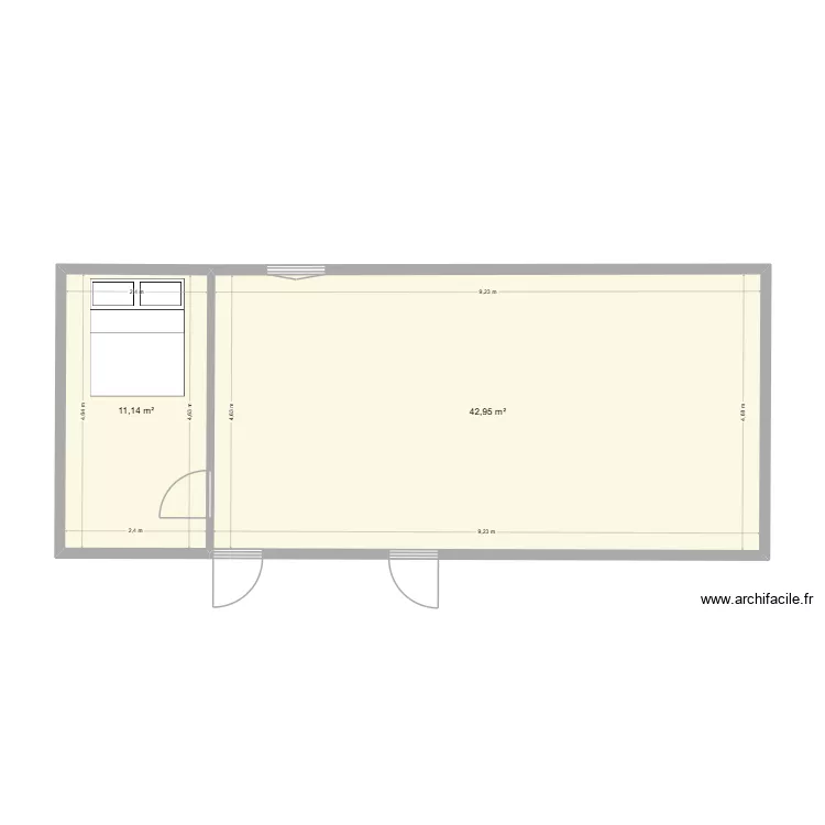 Bung 1. Plan de 2  et 54 m²