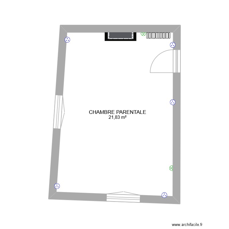 CHAMBRE PARENTALE R+2. Plan de 1 pièce et 22 m2