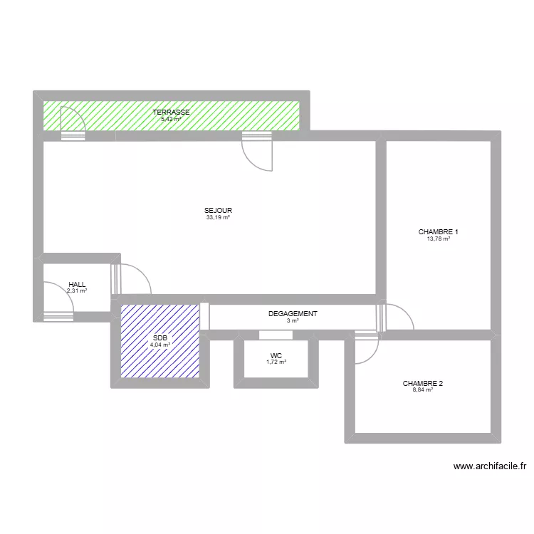 GERFAUTS 4.0. Plan de 8  et 72 m²