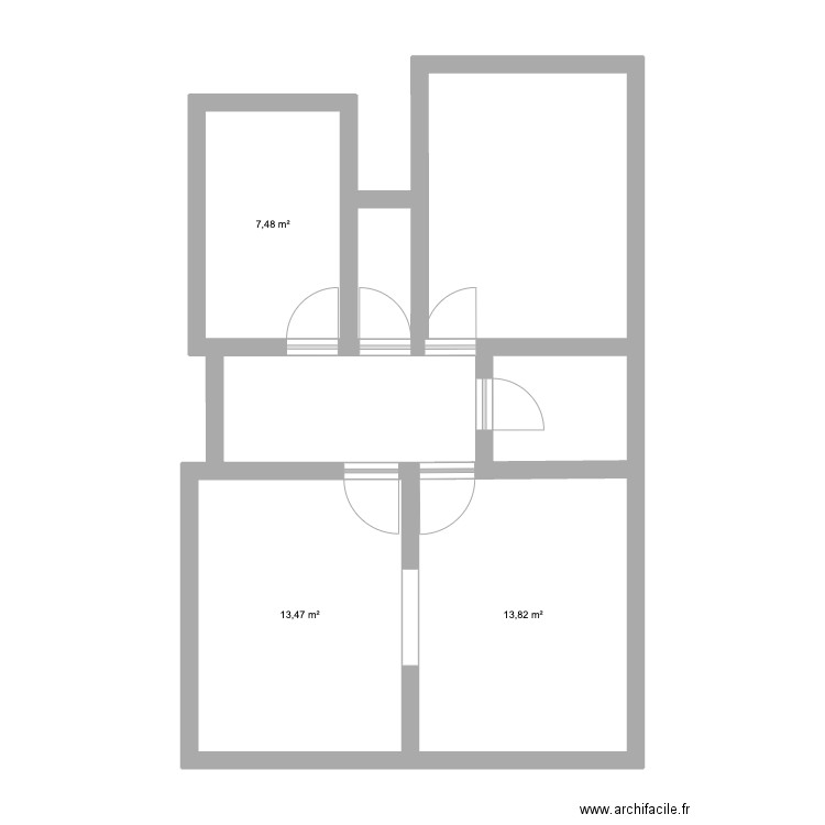 Paris 18. Plan de 3 pièces et 35 m2