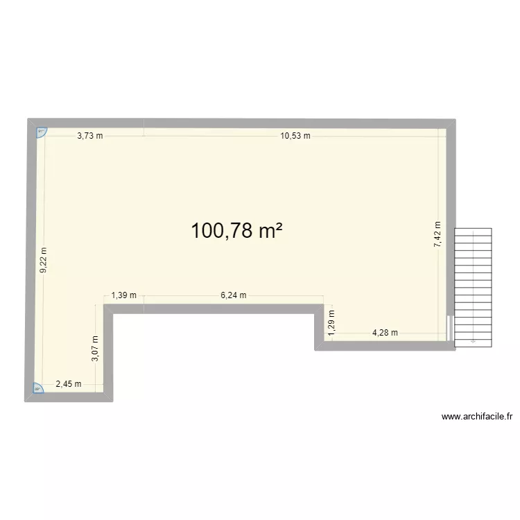 plan maison. Plan de 1  et 101 m²