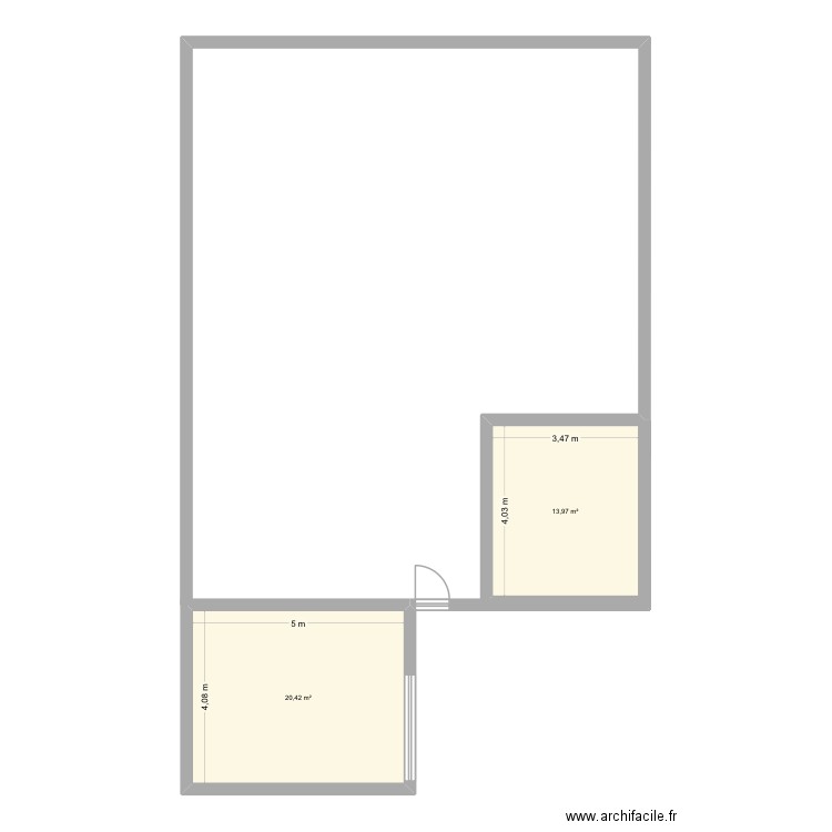 Maison2. Plan de 2 pièces et 34 m2