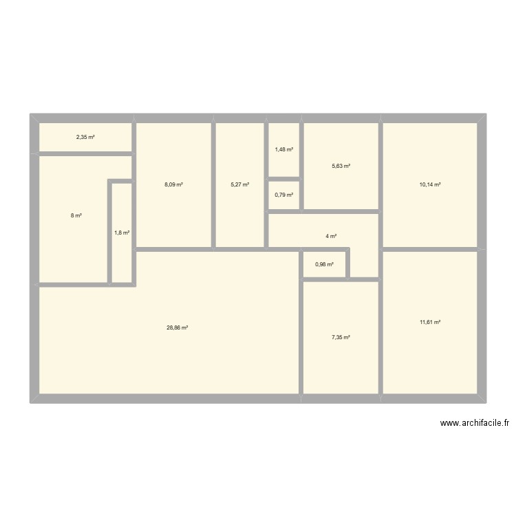 maison rmb old. Plan de 14 pièces et 96 m2