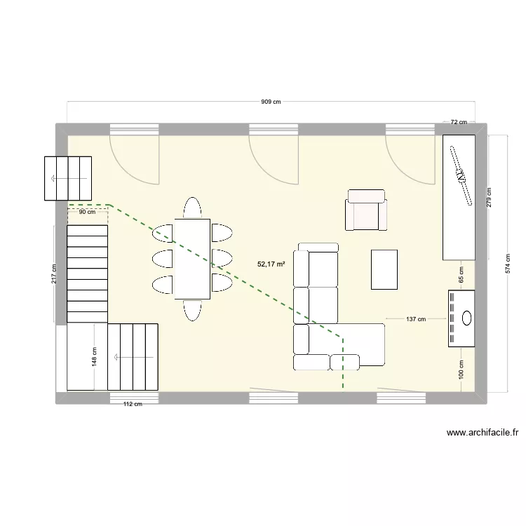 Salon Esbareich V1. Plan de 
