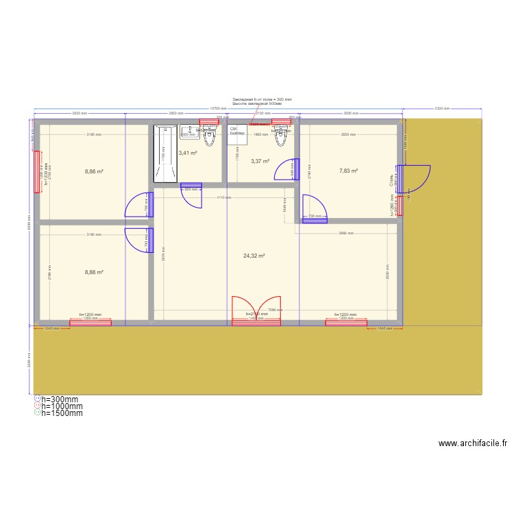 Владислав кар. Plan de 7 pièces et 93 m2