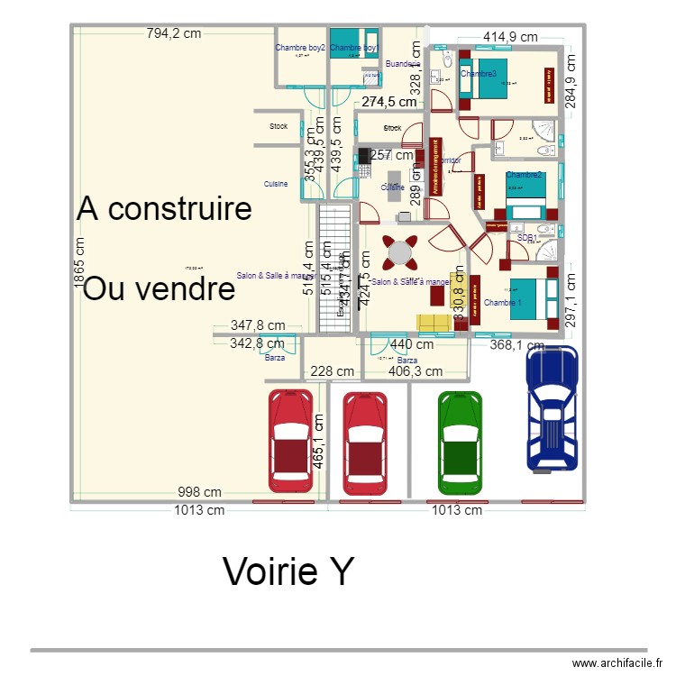vue en plan Callixte Nyabugete IV RDC5. Plan de 16 pièces et 289 m2