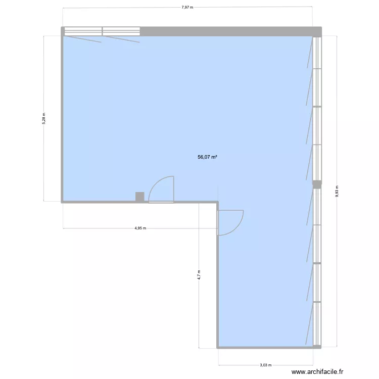 R&D_Gare 25_New. Plan de 1  et 56 m²