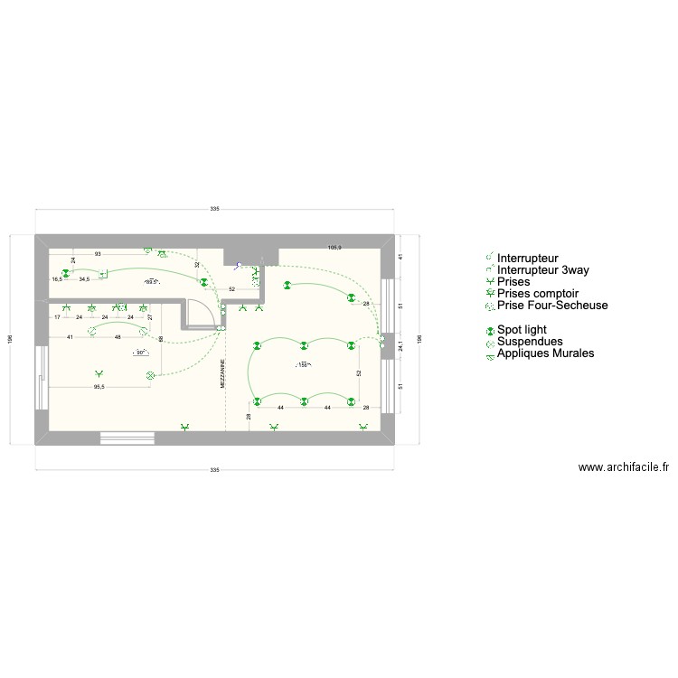 15 sainte-Rose - ElectriqueRDC. Plan de 1 pièce et 33 m2