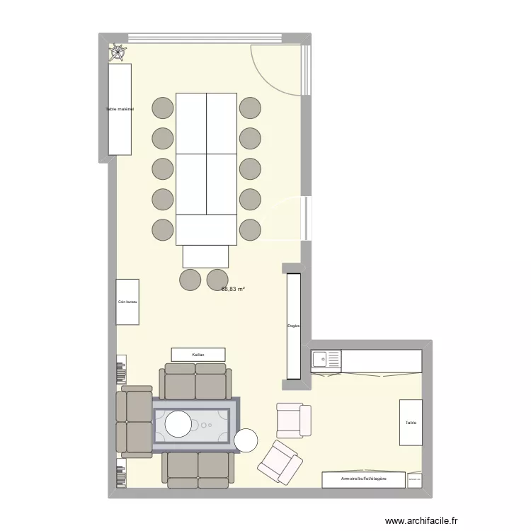 RefugeCreatif. Plan de 1 Pièce et 69 m² RefugeCreatif. Plan de 1 Pièce et 69 m²