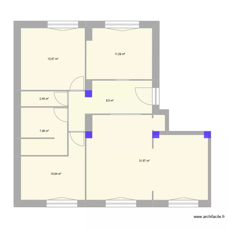 Appartement renove. Plan de 7  et 87 m²