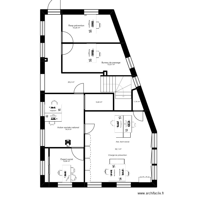 Lyon Domer R+4. Plan de 11 pièces et 103 m2