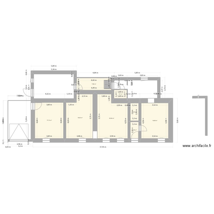 MSA. Plan de 8 pièces et 85 m2
