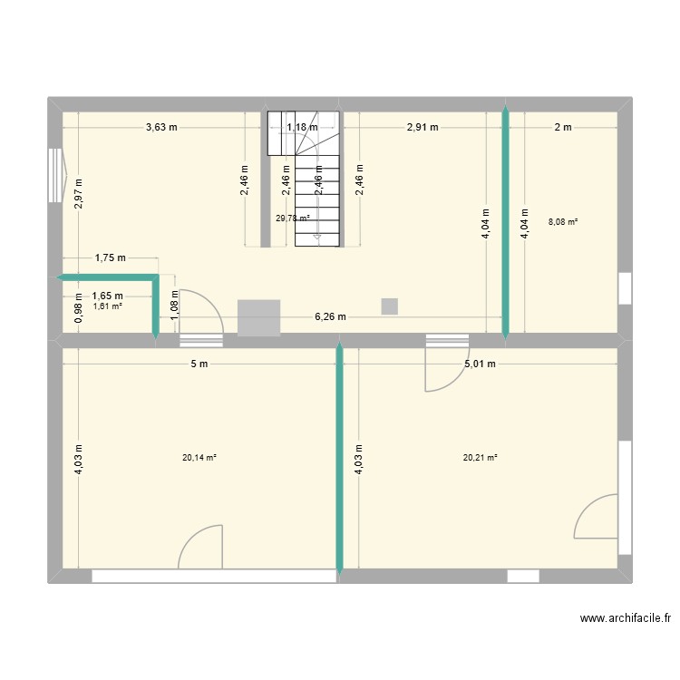 LOCATOPIA 3. Plan de 5 pièces et 80 m2
