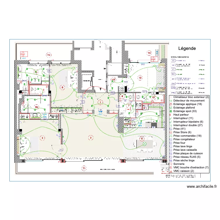 Plan &eacute;lectrique Guynemer. Plan de 