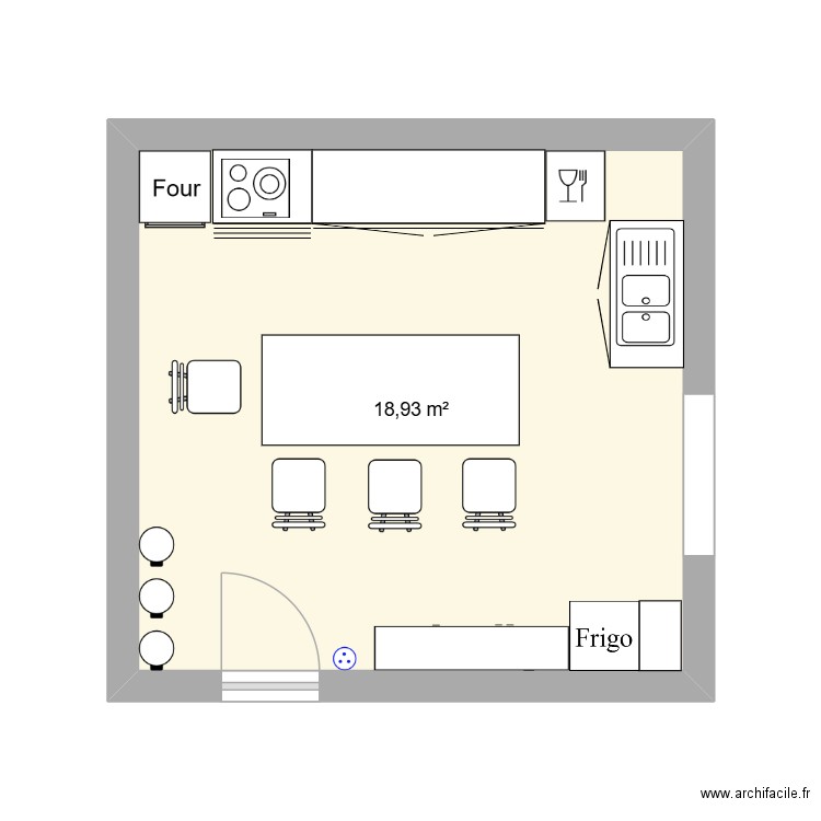 cuisine chastre. Plan de 1 pièce et 19 m2