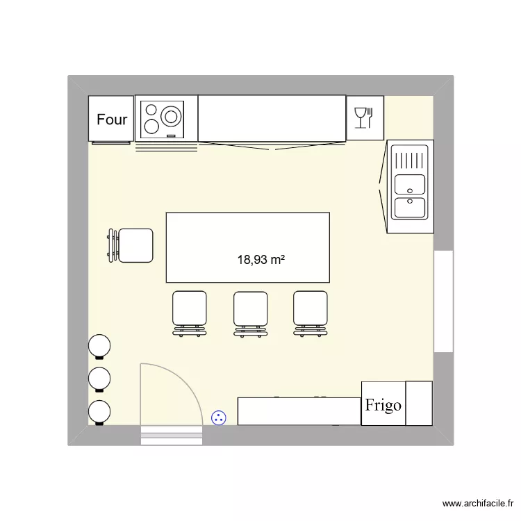 cuisine chastre. Plan de 1 pièce et 19 m²