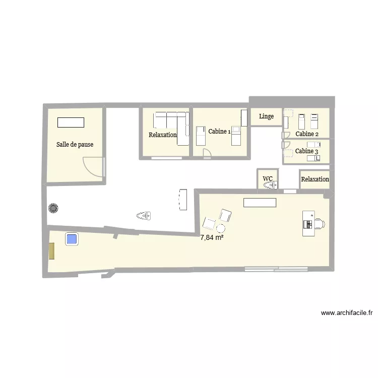 SPA. Plan de 9  et 15 m²