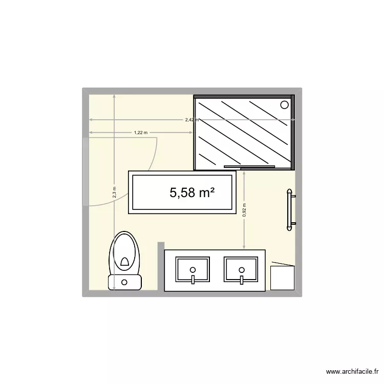 Plan SDB La Chaize version 4. Plan de 1 et 6 m² Plan SDB La Chaize version 4. Plan de 1 et 6 m²
