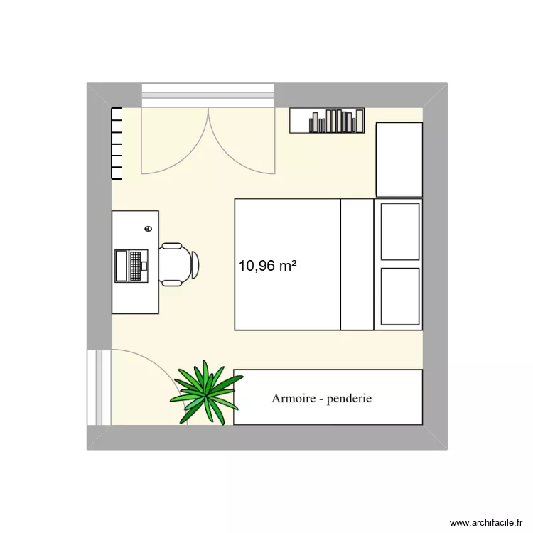 nouvel chanbre. Plan de 1  et 11 m²