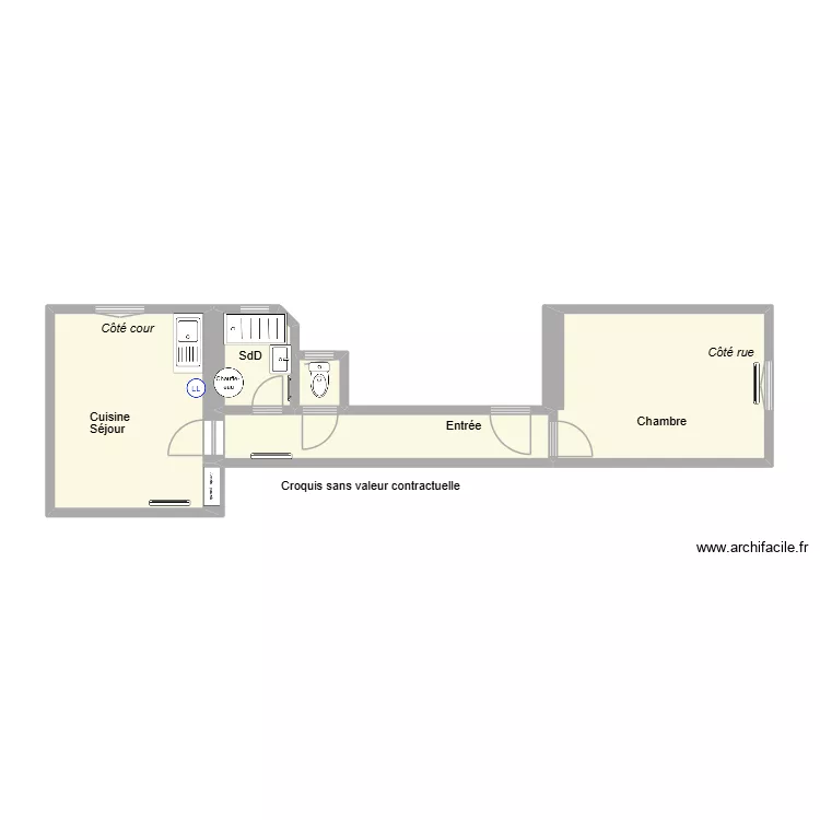 2 bis Benard 2eme D. Plan de 5  et 32 m²