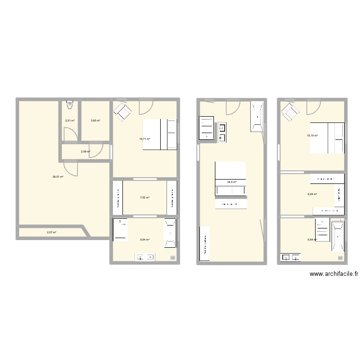 Jean macé RDC 02. Plan de 12 pièces et 142 m2