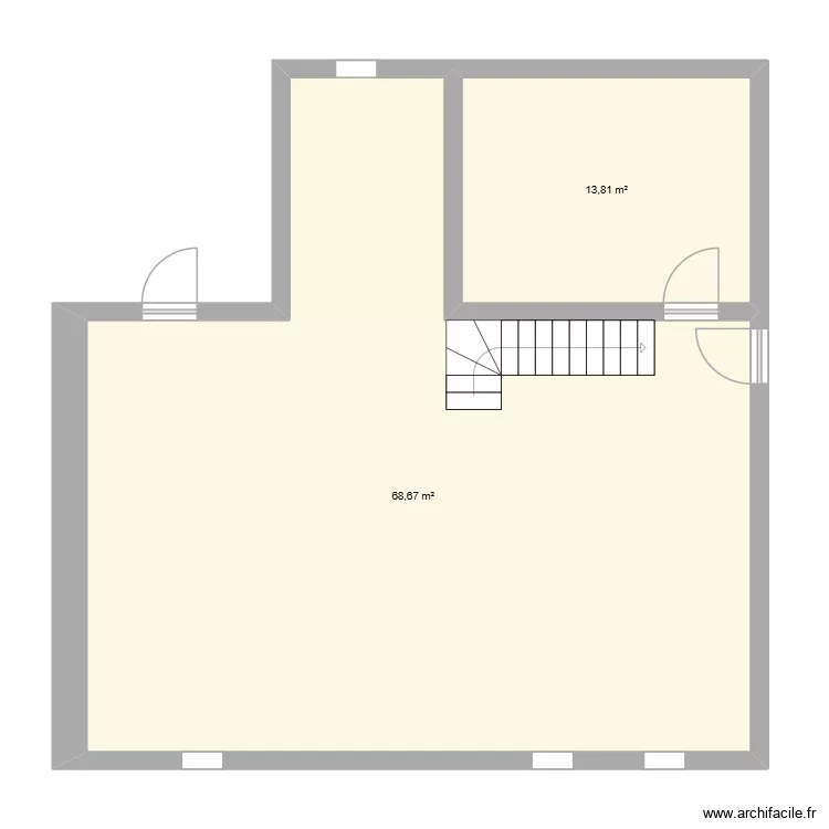 cominac. Plan de 2 Pièces et 82 m²