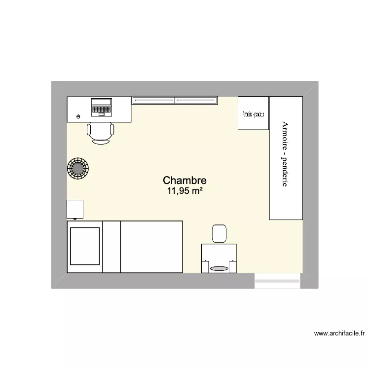 Chambre Mona. Plan de 