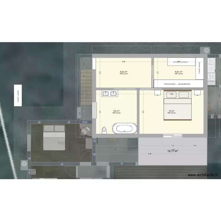 Maison 1 - 126,5 M&sup2; avec &eacute;tage. Plan de 13 Pièces et 152 m²