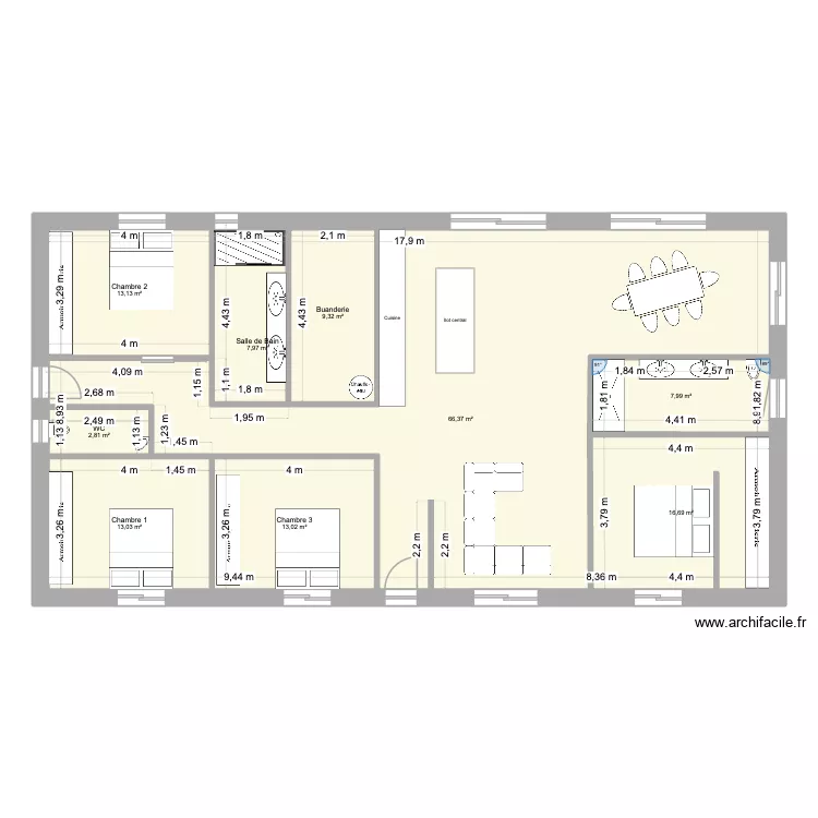 Pierre Olivier. Plan de 9 pièces et 244 m² Pierre Olivier. Plan de 9 pièces et 244 m²