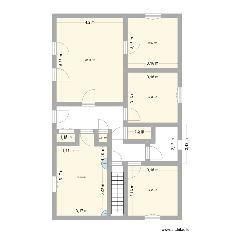 Beyssac 1. Plan de 7 pièces et 69 m2