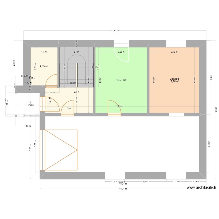 Martigny état actuel. Plan de 27 pièces et 230 m2