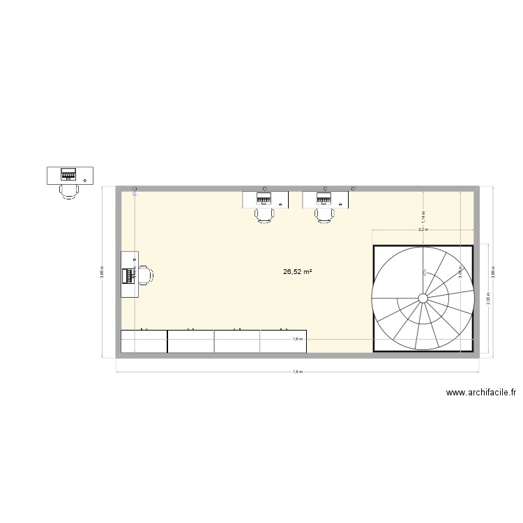GRP Plan 2 Alix. Plan de 1 pièce et 27 m2