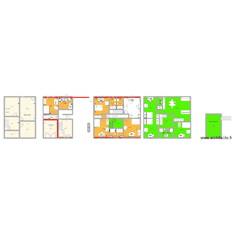 Hambursin 23 techniques. Plan de 28 pièces et 324 m2
