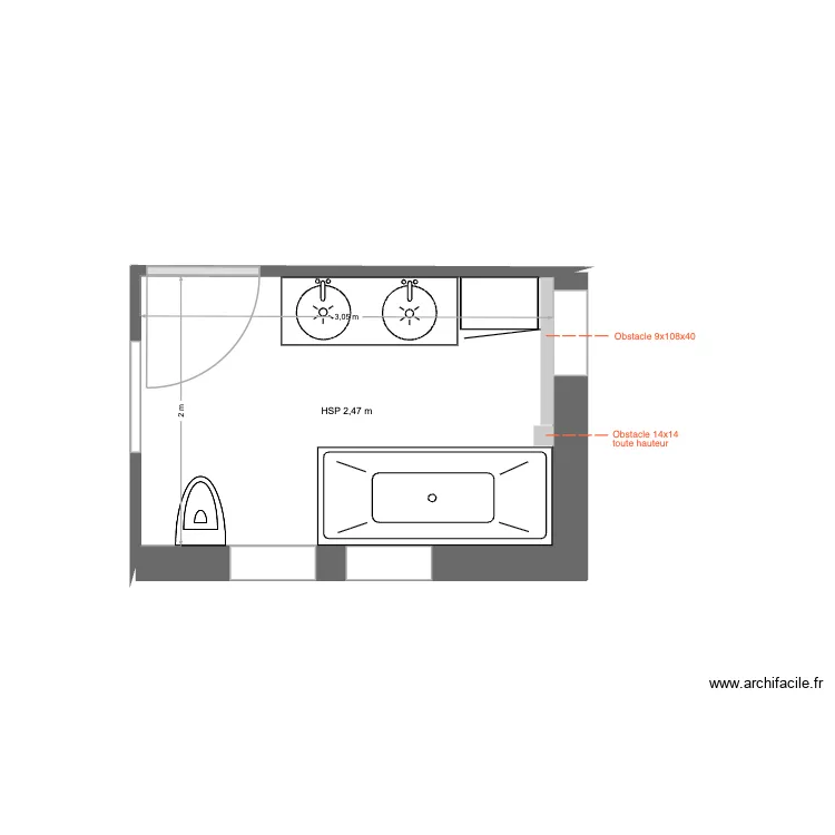 sdb plan nouveaux plan. Plan de 1 Pièce et 6 m² sdb plan nouveaux plan. Plan de 1 Pièce et 6 m²