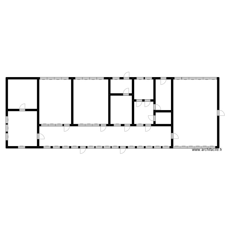 E6 RDC. Plan de 12 pièces et 286 m2