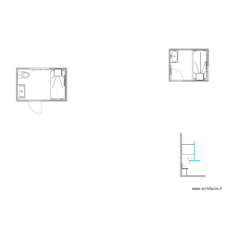 sssllldddbbb. Plan de 2 pièces et 9 m2