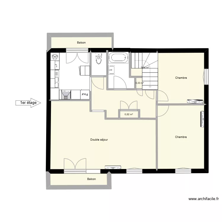 MAISON LE PONTET 2. Plan de 9  et 63 m²