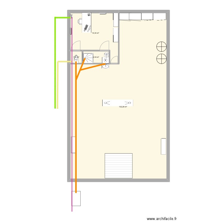 garage3. Plan de 4 pièces et 120 m2