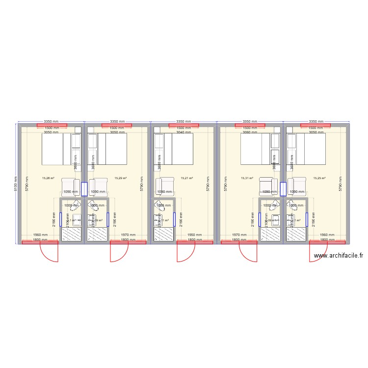 6x3,5 2вар 2. Plan de 21 pièces et 199 m2